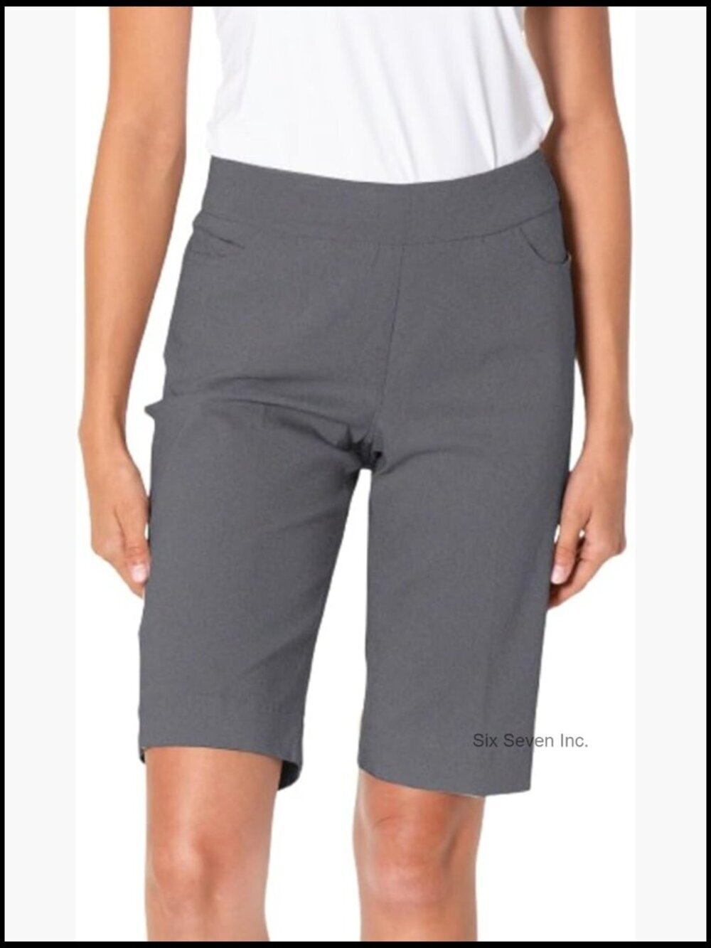 Tummy Control Wide Waistband Pull-On Golf Shorts Stretch Fit